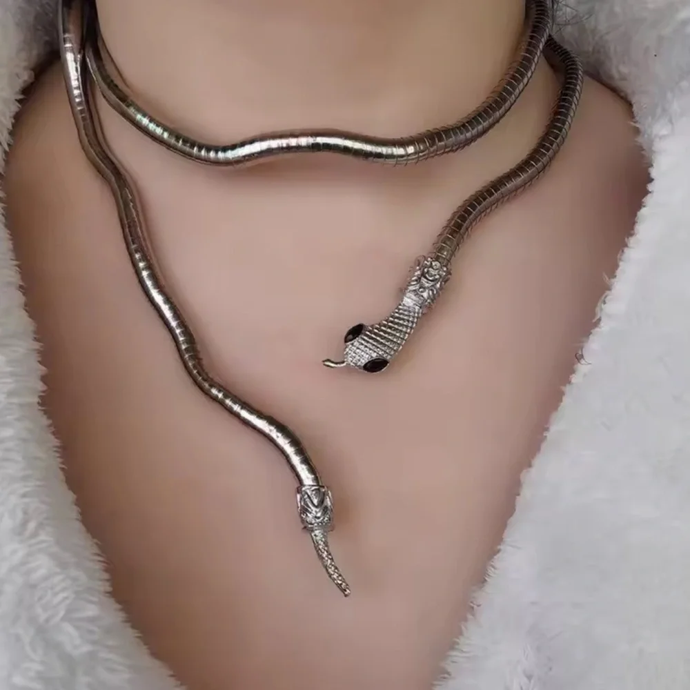 Silver Serpenti Snake Necklace-Bracelet Multifunctional - Picture 1 of 17